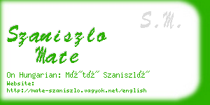 szaniszlo mate business card